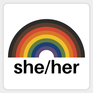 She/Her Pronouns Rainbow Sticker